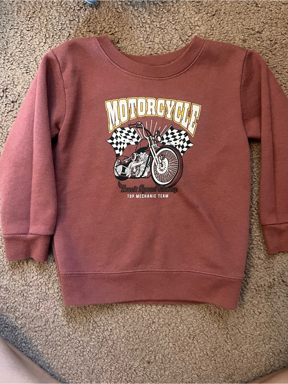 Garanimals Rust Red Motorcycle Graphic Sweatshirt